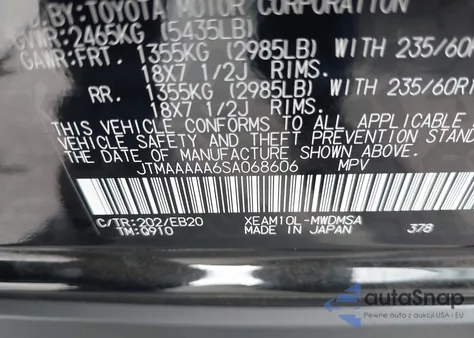 2025 Toyota Bz4X Xle z USA, uszkodzony, nr VIN JTMAAAAA6SA068606